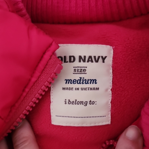 Old Navy Vibrant Pink Puffer Vest Kids sz Medium - Picture 2 of 7